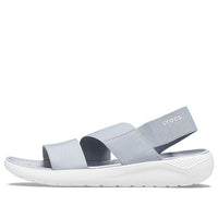 (WMNS) Crocs LiteRide Gray Light Blue Sandals 'Gray White' 206081-00J