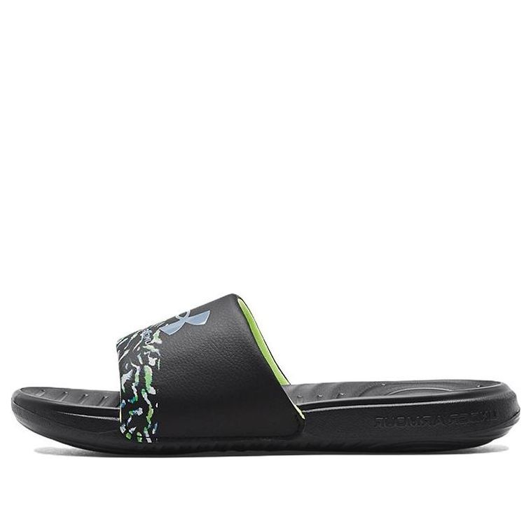 (WMNS) Under Armour Ansa Graphic Slide 'Black Quirky Lime' 3024436-008