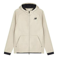 New Balance Logo Sportswear Tech Fleece Windrunner Jacket Asia Sizing 'Cream White Black' AMJ21178-AL
