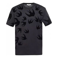 Alexander McQueen Swallow Printing Cotton Short Sleeve 'Pure Black' 291571-RLT73-1000