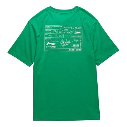 Li-Ning Sports Fashion Series Printing Round Neck Short Sleeve Green AHSQ313-3