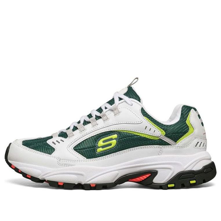 Skechers Stamina Running Shoes White/Green/Yellow 237068-WGRN