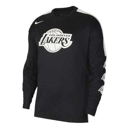 Nike Dri-FIT NBA Los Angeles Lakers Sports Round Neck Pullover Long Sleeves Black CW2246-010