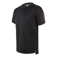 New Balance Logo Printing Sports Round Neck Knit Short Sleeve Black AMT93193-BM