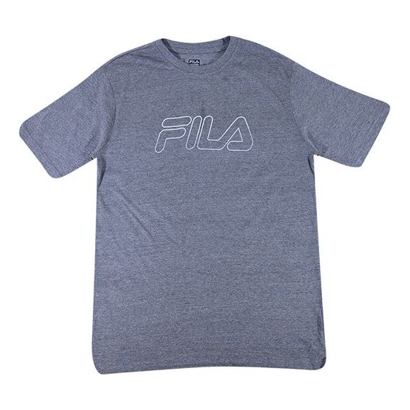 FILA Logo Printing Sports Round Neck Short Sleeve Gray FM181782-027