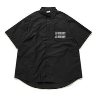 FILA FUSION Loose Woven Short Sleeve Shirt Black T11M021403FBK