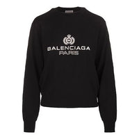 Balenciaga Logo Round-neck Sweatshirt Black 595106T15511073