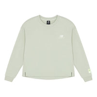 (WMNS) New Balance Embroidered Logo Knit Round Neck Long Sleeves Light Green T-Shirt AWT21307-PGE