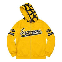 Supreme x Vanson Leathers Spider Web Zip Up Hooded Sweatshirt 'Yellow Black' SUP-SS21-718