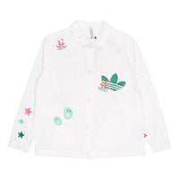 adidas originals SS22 Logo Cartoon Printing Sports Jacket Unisex White HP0116