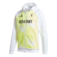 Men's adidas Tokyo Olympics German National Team Sports Hooded Cardigan Jacket White FS0073