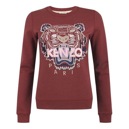 (WMNS) KENZO SS21 Tiger Head Printing Long Sleeves Hoodie Red F862SW7054XA-88