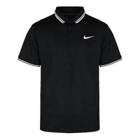 Nike Stripe Quick Dry Sports Short Sleeve Polo Shirt Black 830848-010