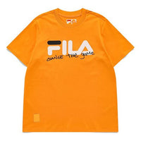 FILA FUSION Logo Printing Sports Round Neck Short Sleeve Orange T11W123102A-OR