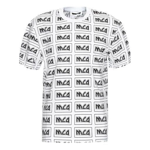 Men's Alexander McQueen Alphabet Logo Printing Casual Short Sleeve White 291571-RMT30-9000