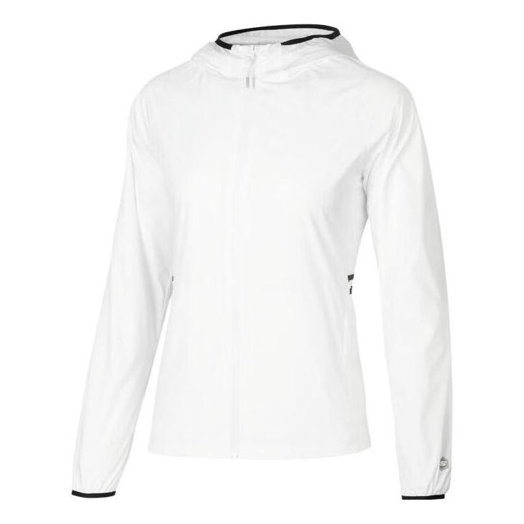 (WMNS) Skechers Sport Full Zip Jacket 'White Black' P322W009-0019
