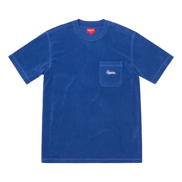Supreme SS19 Terry Pocket Tee Short Sleeve Unisex Royal blue SUP-SS19-10574