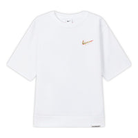 Nike Solid Color Cartoon Small Label Sports Training Round Neck Short Sleeve White DV3201-100