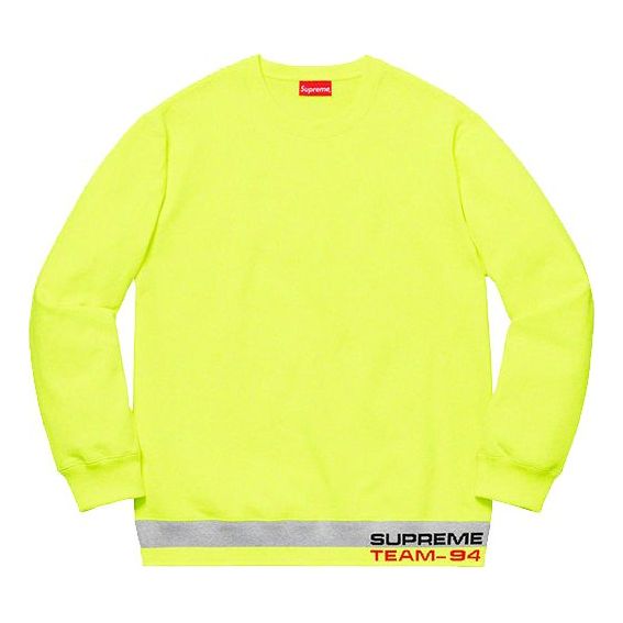 Supreme SS19 Rib Stripe Crewneck Round Neck Pullover Unisex Fluorescence Yellow SUP-SS19-10089