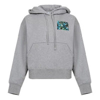 (WMNS) KENZO SS21 Pattern Long Sleeves Fleece Lined Hoodie Gray FA62SW7774MO-94