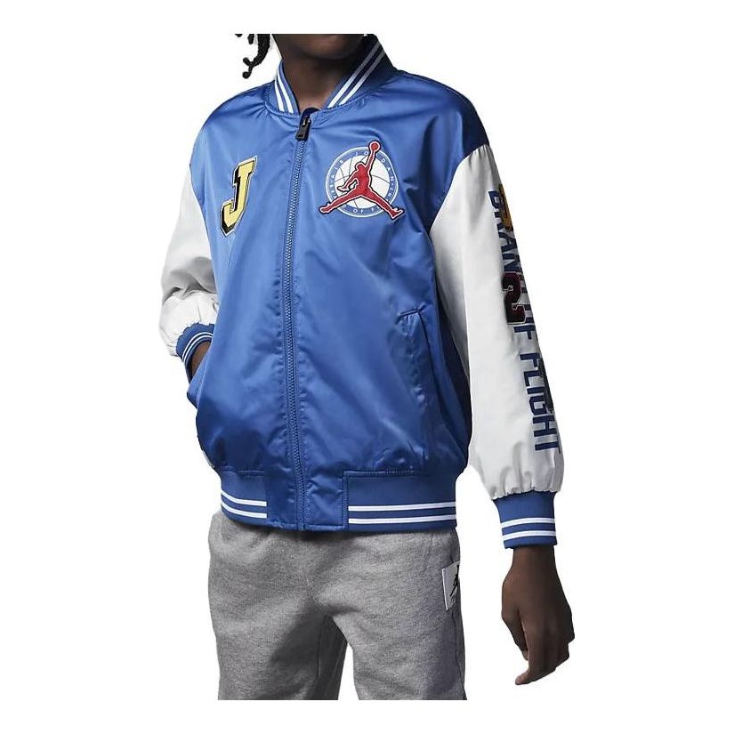 (GS) Air Jordan Leather Jacket 'Blue' FJ5347-485