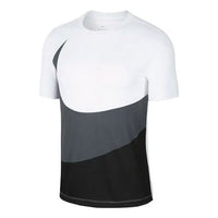 Nike MENS Sportswear Swoosh Logo Print Crew-neck Short Sleeve Rainbow Colorblock AR5192-102