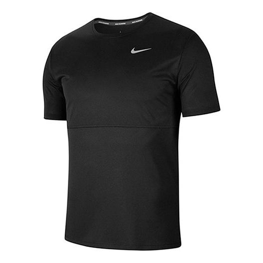 Men's Nike Solid Color Logo Casual Training Sports Short Sleeve Black T-Shirt CJ5332-010