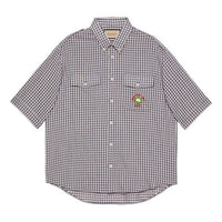 Gucci Check Mon Petit Chou Short Sleeve Shirt 'Navy' 654883-ZAG0G-4310