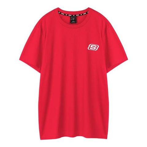 Men's Skechers Printing S Knit Short Sleeve Racing Red L220M164-001W
