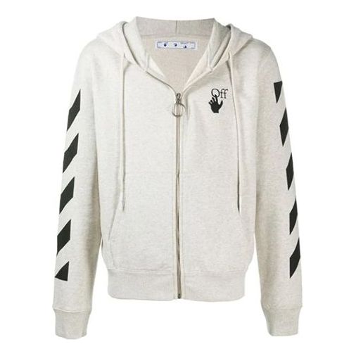 Off-White Hooded Sweater Men Cream Color OMBE001F20FLE0070810
