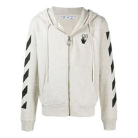 Off-White Hooded Sweater Men Cream Color OMBE001F20FLE0070810