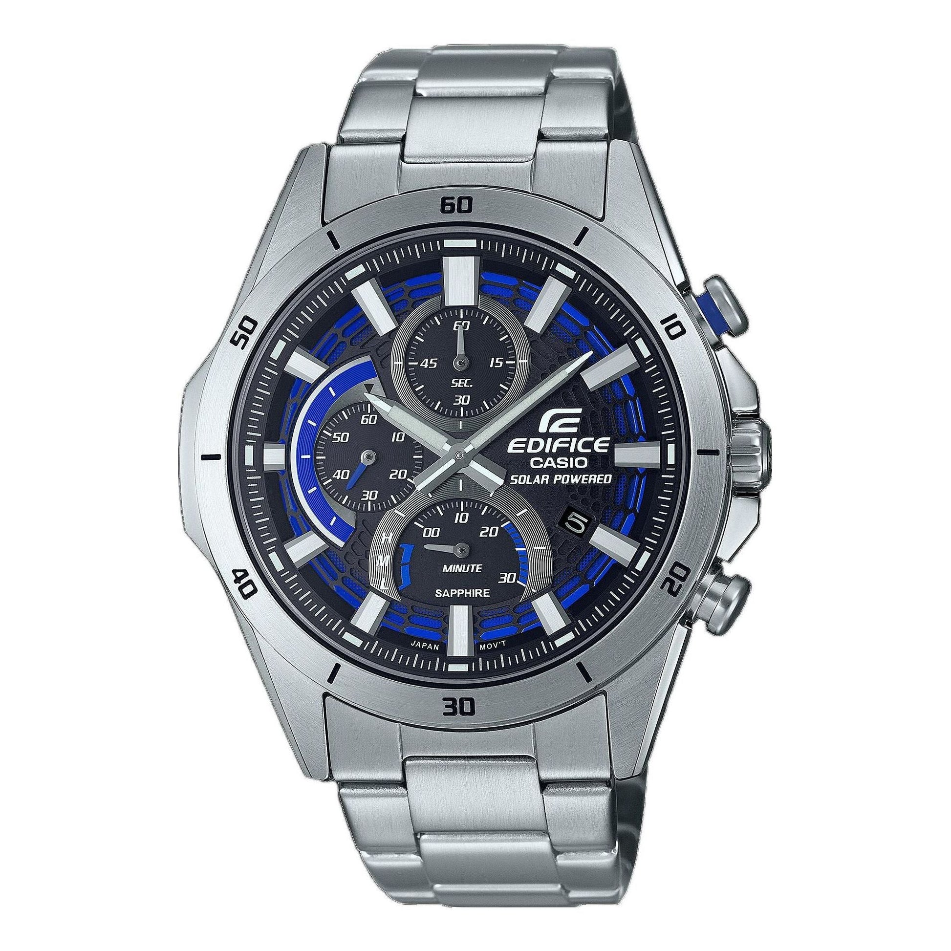 CASIO Waterproof Sports EDIFICE Solar Powered Mens Silver Analog EFS-S610D-1AV
