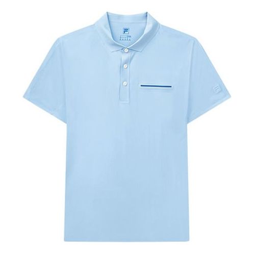 FILA Logo Knit Breathable Short Sleeve Polo Shirt Blue F11M022102F-LB
