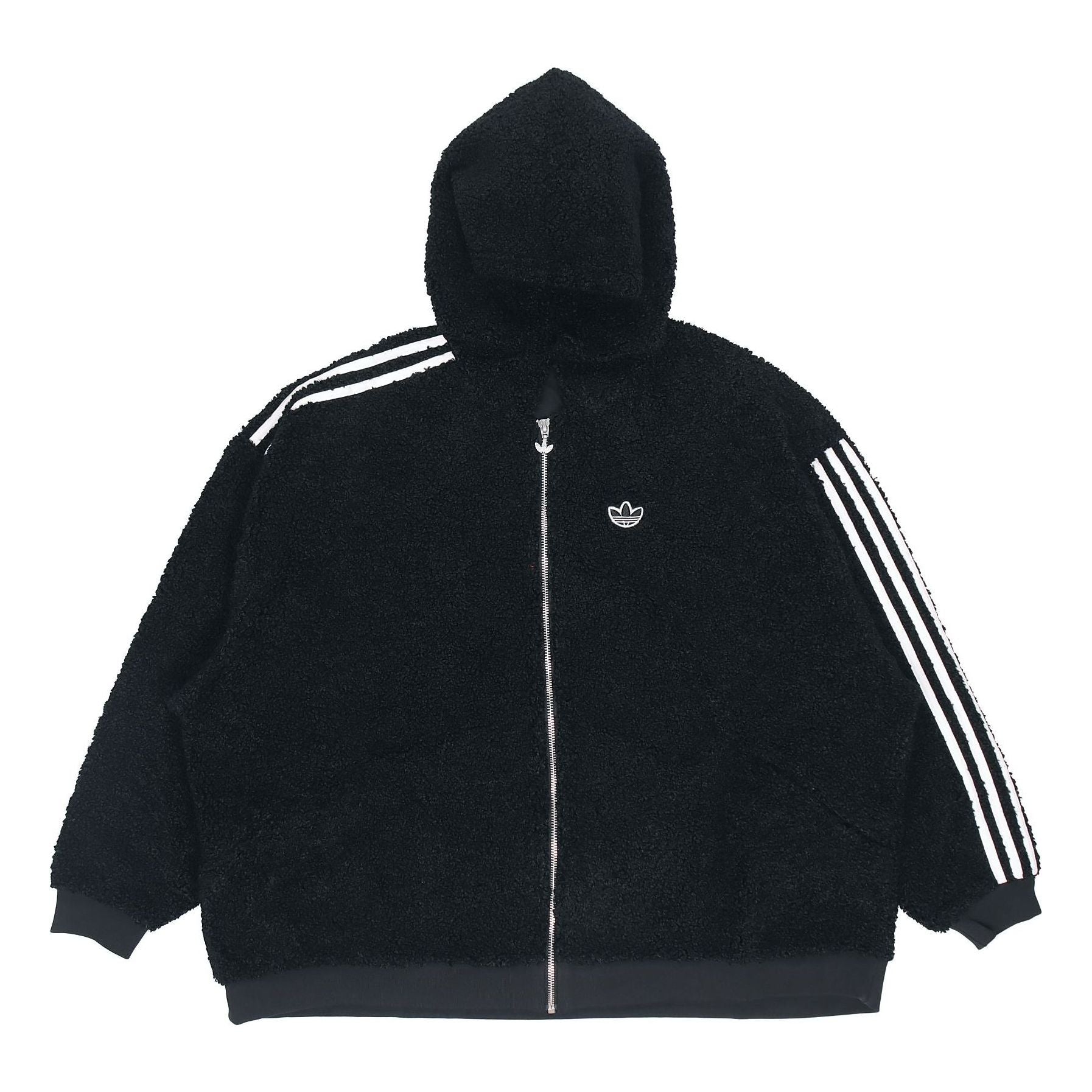 (WMNS) adidas originals Full Zip Hooded Jacket Black FU3825
