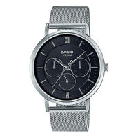 Casio Dress Classic Minimalistic Analog Steel Strap Watch 'Silver Black' MTP-B300M-1AV