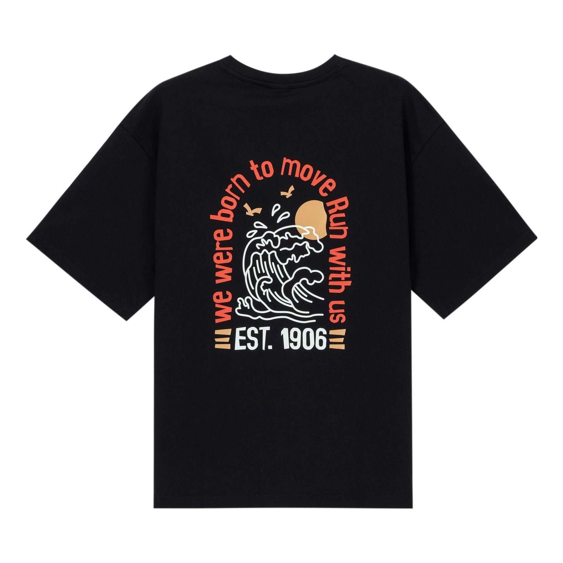 New Balance Cartoon Logo T-shirt Asia Sizing 'Black' AMT32363-BK