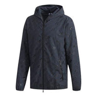 adidas originals Full Print logo Casual Hooded Jacket Gray EB4071