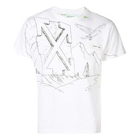 Off-White Diagonal Eagle Printing Short Sleeve White OMAA036S191850100108