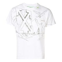 Off-White Diagonal Eagle Printing Short Sleeve White OMAA036S191850100108