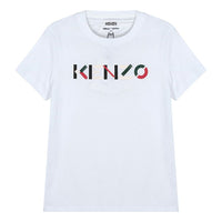 KENZO FW20 Logo Pattern Round Neck Short Sleeve White T-Shirt FA62TS8404SJ-01