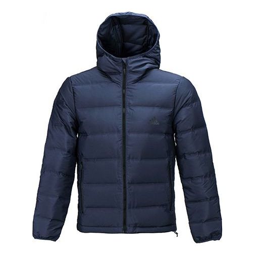 adidas Casual Outdoor Sports hooded down Jacket Blue BQ1998