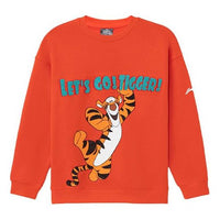 Li-Ning x Disney Crossover Sports Basketball Series Printing Loose Round Neck Pullover Orange AWDRH37-3