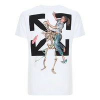 Off-White Skeleton Logo Printing Short Sleeve White OMAA038F20FAB0010110