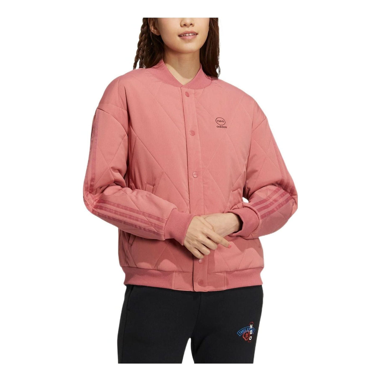 (WMNS) adidas Neo Logo Bomber Jacket 'Pink' HN2434