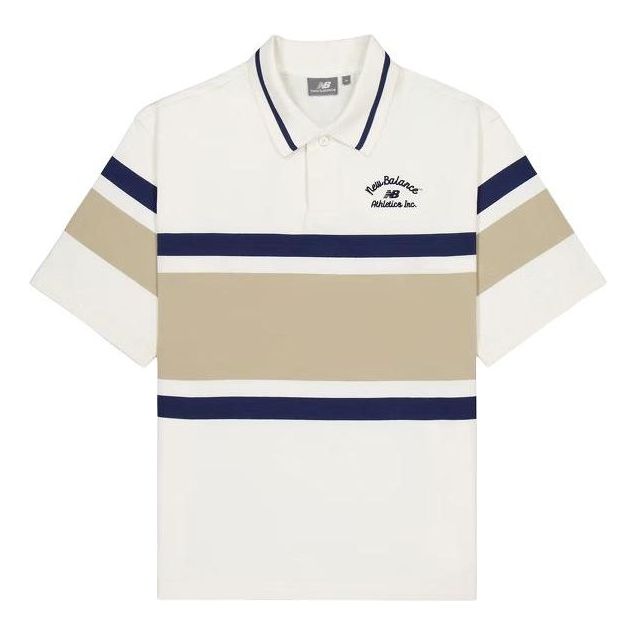 New Balance Athletics Striped Polo Shirt Asia Sizing 'Ivory' NFE22241-IV