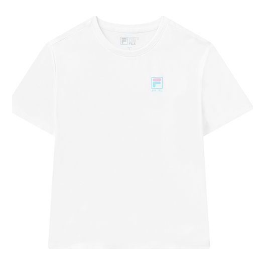 (WMNS) FILA Funny Logo Printing Sports Loose Knit Short Sleeve White F11W128152F-WT