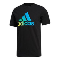 adidas Gradient Sports Training Printing Logo Round Neck Short Sleeve Black GT7752