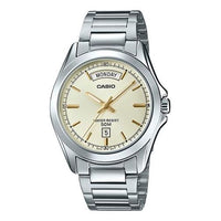 CASIO Stainless Steel Strap Waterproof Mens Silver Analog MTP-1370D-9AQ