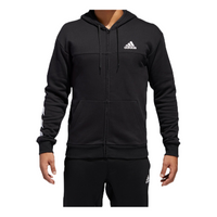 adidas SPT Full Zip Basketball Sports Hooded Jacket Black DM7564