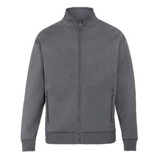 Men's LOUIS VUITTON Logo Solid Color Zipper Jacket Gray 1A5VO6